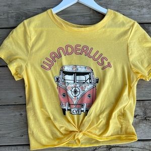 Gaze Cropped Tye Yellow T-shirt Hippe Wanderlust M